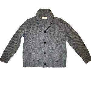 Buck Mason Herdsman Shawl Cardigan Sweater Unisex Size Large Gray Wool Cashmere